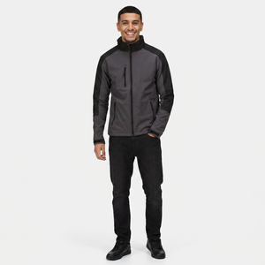 Veste Softshell à Capuche pour Homme Personnalisée en Gros, Col Montant, Imperméable, Coupe-Vent, Décontractée, Toile 100% Coton Vintage - Product Image 1