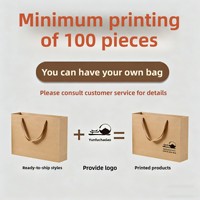 Sacs fourre-tout personnalisés en papier kraft pour cadeaux, bubble tea à emporter, essentiels pour le festival du dragon, impression couleur disponible, en stock