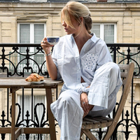 Ensemble de 2 pyjamas pour femmes QINSI, vente en gros, imprimé personnalisé, rayures, vêtements de détente pour femmes, nouveaux pyjamas floraux pour femmes, printemps