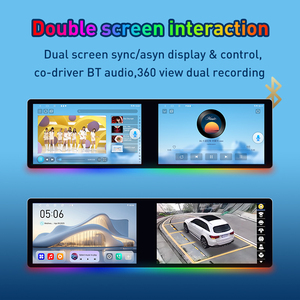 Tốt nhất Car DVD <span class=keywords><strong>Player</strong></span> Màn hình kép với môi trường xung quanh ánh sáng đôi 10.1 inch màn hình cảm ứng Android 13 trong xe máy nghe nhạc với chức năng 360 - Product Image 2