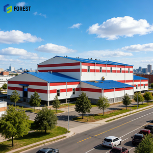 อาคารเหล็กโครงสร้างกว้างสำหรับเชิงพาณิชย์  โครงเหล็กเอชบีมแข็งแรง ทนทาน ราคาประหยัด ใช้งานได้ยาวนาน เหมาะสำหรับใช้เป็นอาคารจัดแสดงนิทรรศการ ดีไซน์ทันสมัย แข็งแรง - Product Image 1