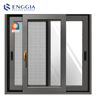 Fenêtre de maison d'habitation simple design moderne et personnalisée Fenêtres coulissantes à double vitrage en aluminium avec moustiquaire/écran invisible
