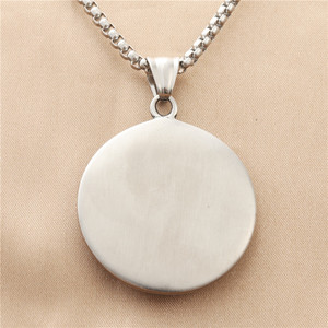 Men's Stainless Steel Round <b>Cross</b> Pendant Necklace Geometric Petal Design Fashion Jewelry 19079 - Product Image 2