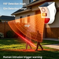 Système d'alarme extérieur sans fil 120 dB anti-vol à énergie solaire IP65 avec détecteur de mouvement infrarouge et sirène