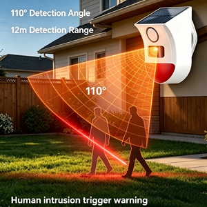 Système d'alarme extérieur sans fil WALE anti-vol à énergie solaire IP65 avec détecteur <span class=keywords><strong>de</strong></span> mouvement infrarouge et sirène stroboscopique - Product Image 3