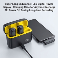 Nouveau micro-cravate sans fil rechargeable K6 2-en-1 double 2,4 GHz avec suppression du bruit et étui de chargement