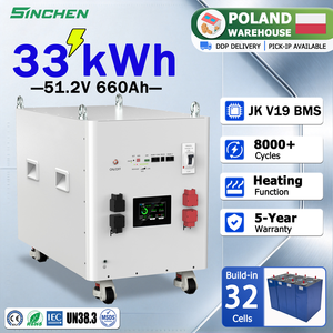 EU Stock DDP Huge Capacity 51.2V 660Ah 33kWh 48V magazyn energii with JK V19 BMS <b>Heating</b> <b>Pad</b> 8000Cycles for Home Energy Storage - Product Image 1