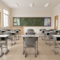 Bureau et chaise d'école modernes réglables en hauteur, en plastique, pour élèves du primaire