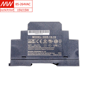 Mean Well HDR-15-15 15W 15V Single Output <strong>Industrial</strong> Control Power Supply Ultra Slim DIN Rail 1A Current 85-264VAC Input <strong>50</strong>/60Hz - Product Image 1