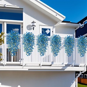 Décoration murale artificielle en eucalyptus violet simulé, 78 cm, fleur en soie, plante artificielle, décoration intérieure, accessoire extérieur - Product Image 2