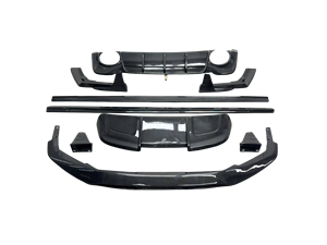 Kit carrosserie pour Audi RS6, amélioration style FD, en fibre de carbone : Lame avant, jupes latérales, diffuseur, spoiler, rétroviseur - Product Image 2