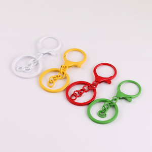 Colorful Metal Round Keychain Set With Chain For Diy <b>Doll</b> Bag Charm <b>Accessories</b> Unisex 14 Years Up - Product Image 5