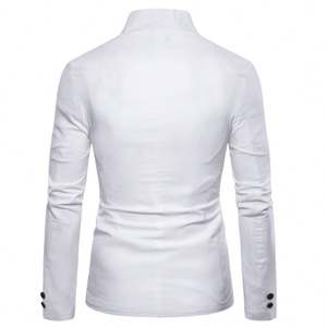 Hochwertige Herren Anzug Jacke England Mode einfarbig Slim Fit Herren Anzug Blazer Einreiher Smoking <span class=keywords><strong>Prom</strong></span> Party Hochzeit - Product Image 3