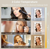 Grand miroir de maquillage avec ampoules LED à intensité variable - 3 modes de couleur et commande tactile, miroir de maquillage de table