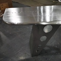 Meubles d'aviation personnalisés en métal aluminium, bureau d'aviateur en forme d'aile, bureau à domicile, rivets faits à la main, table d'avion Spitfire