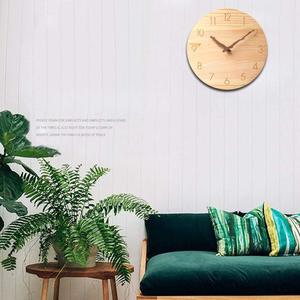 Orologi da parete in legno di grandi dimensioni decorativi per la casa classici <span class=keywords><strong>orologio</strong></span> da parete rotondo in bambù Laser per <span class=keywords><strong>soggiorno</strong></span> - Product Image 5