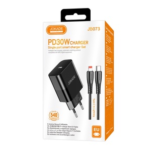 Jokade 30W USB-<b>C</b> Fast <b>Charger</b> With <b>Type</b>-<b>C</b> <b>Cable</b> 1M Black - Product Image 3