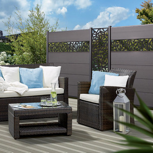 Vente en gros de <span class=keywords><strong>treillis</strong></span> décoratif découpé au laser, panneau supérieur combiné avec panneau de confidentialité en <span class=keywords><strong>bois</strong></span> composite, clôture de villa de jardin - Product Image 4