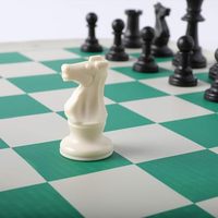 Jeux d'échecs de voyage de 20 pouces pour tournoi, jeu d'échecs portable en vinyle pour débutants, jeu de société dans un tube de transport, jeux de société pour la famille