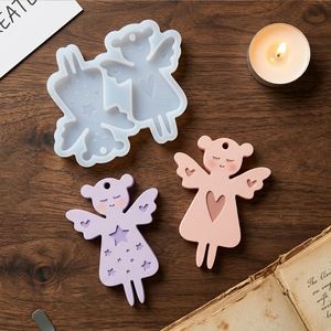 <span class=keywords><strong>Moule</strong></span> en silicone <span class=keywords><strong>pour</strong></span> locket Angel Girl, 2 cavités, design creux, <span class=keywords><strong>pour</strong></span> cire parfumée, plâtre, aromathérapie, décoration DIY - Product Image 5