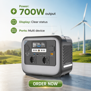 Generador Solar de 700W con Doble Salida de CA, USB-C PD 3.0, Pantalla LCD, 12V, para Camping, Hogar, Respaldo Industrial, Todo en Uno, Portátil - Product Image 5