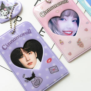 Venta al por mayor INS estilo corazón dibujos animados foto tarjetero lindo llavero colgante para <span class=keywords><strong>tarjetas</strong></span> de comida - Product Image 2