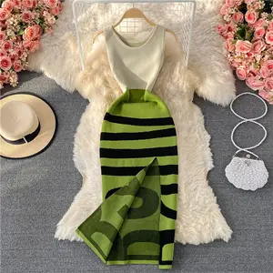 Spring Women Round Neck Green Asymmetrical Wrap Dresses Women Short Sexy Bodycon Dress 2023