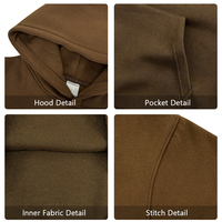 Haut de Gamme 380g Sans Cordons Polaire Vierge Sweat à Capuche Épaules Tombantes Homme Coton Pullover Vente en Gros Impression Personnalisée Broderie
