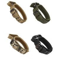 Collier tactique robuste en nylon TANXIANZHE anti-traction avec poignée de contrôle rembourrée et boucle métallique pour chiens de taille moyenne à grande, idéal pour l'extérieur