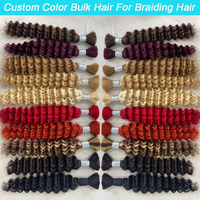 Cheveux humains brésiliens vierges Remy, ondulés naturels, en vrac, pour tressage, double trame, 100% bruts