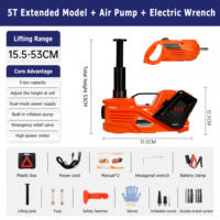 5 in 1 Electric Car Jack 5 Ton 12v Car Jack Kit with air Pump and Electric Wrench Safety Hammer Electric Hydraulic Jack for Car