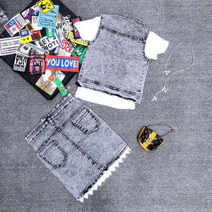 2022 High Quality Children Clothes <b>Girls</b> Kids Denim <b>Skirts</b> Children Clothes Set Summer - Product Image 6