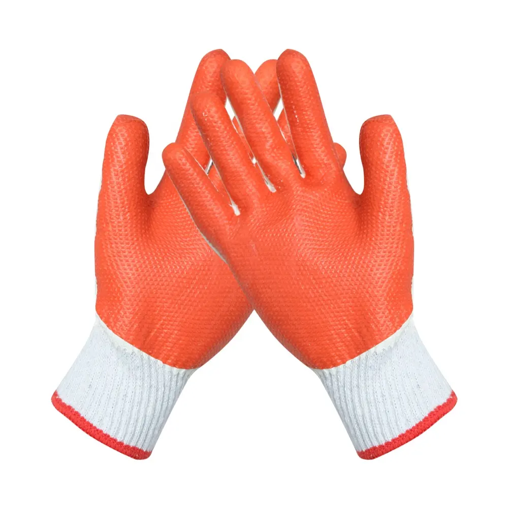 China Wholesale Hand Protection Labor Rubber Latex Nitrile Coated Cotton Safety Work Gloves for Construction