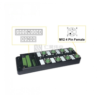 Boîtier de distribution PNP 8 ports 8 voies M12 avec connecteur et bornier