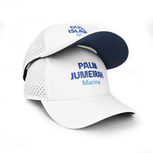 OEMメンズポリエステルTPULOGOレーザーカットグリッドアスレチックギアクイックドライ56パネルサッカークラブゴルフハットキャップスクエアレーザー穴付き - Product Image 6