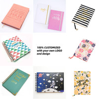 Journal hebdomadaire de reliure à couture spirale Agenda A5 à couverture rigide avec impression personnalisée