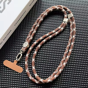 Adjustable 120cm Anti-Lost Mobile Phone <b>Lanyard</b> 8mm Round <b>Polyester</b> Rope Crossbody Strap with Tether Tab - Product Image 2