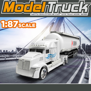 1:87 מתכת למות רכב יצוק מיכל משאית צעצוע סגסוגת dececast סגסוגת מודל juuguetes עם קדימון למחצה וקרוון - Product Image 3