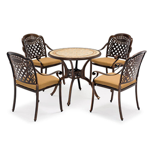 Vente en gros <span class=keywords><strong>de</strong></span> <span class=keywords><strong>petit</strong></span> ensemble <span class=keywords><strong>de</strong></span> table à manger d'extérieur en fonte d'<span class=keywords><strong>aluminium</strong></span> pour 4 personnes meubles <span class=keywords><strong>de</strong></span> patio pour le <span class=keywords><strong>jardin</strong></span> hôtels hôpitaux parcs - Product Image 1
