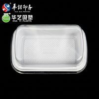 87 HY1595 Boîte d'emballage rectangulaire jetable en plastique PET pour gâteaux, avec base blanche et couvercle transparent