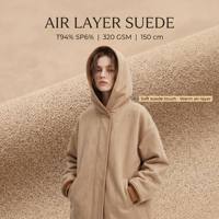 Tela de Punto Scuba con Capa de Aire, 94% Poliéster, 6% Elastano, Tela de Punto de 3 Capas, 320GSM, 150cm, para Sudaderas, Chaquetas y Ropa Deportiva