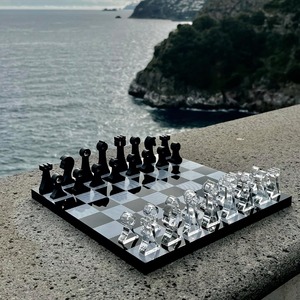 Luxury 10\" Portable Lucite <strong>Chess</strong> <strong>Set</strong> for Adults and Kids <strong>Unique</strong> Travel Game with Storage Board Pieces - Product Image 4