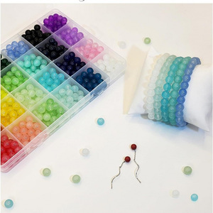 Diy Jewelry Making Kit 8mm Glass <b>Beads</b> 1200 Pieces For Bracelet Necklace Crafting Supplies Colorful Beading <b>Set</b> - Product Image 3
