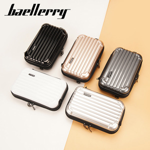 Baellerry Cosmetic <b>Case</b> Mini Portable Anti Theft <b>Makeup</b> Bag Solid Color Abspc Material Everyday Use - Product Image 4