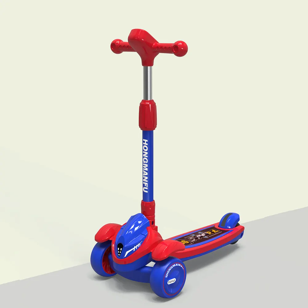 Skuter anak 3 roda multifungsi, mainan skuter berkendara anak-anak