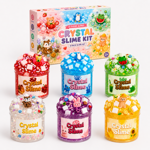 Wholesale 6-Pack <b>Crystal</b> Slime <b>Kit</b> with Gift Box, DIY Scented Transparent Slime Set for E-commerce Sellers Schools OEM - Product Image 1