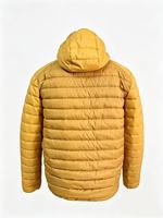 Veste matelassée hybride unisexe OEM avec capuche, coupe-vent, garniture contrastée, 100% polyester