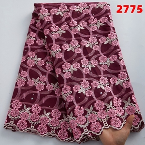 Tela <span class=keywords><strong>de</strong></span> encaje con punzón, tejido <span class=keywords><strong>de</strong></span> encaje <span class=keywords><strong>de</strong></span> algodón suizo bordado africano, Material para <span class=keywords><strong>ropa</strong></span> informal, para coser vestidos, 2775 - Product Image 6