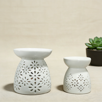 Diffuseur d'aromathérapie en céramique blanche en forme de fleur creuse, décoration de chambre à coucher, outil de diffusion de parfum quotidien