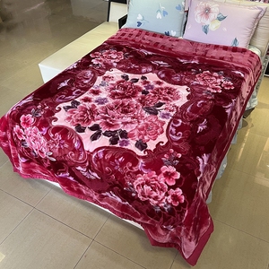 Hot Bán 100% <span class=keywords><strong>Polyester</strong></span> Hàn Quốc Chồn Raschel Giường Chăn 2 Lớp Có Thể Đảo Ngược Với Hoa Rắn Mẫu Cổ Điển Cho Nhà - Product Image 3